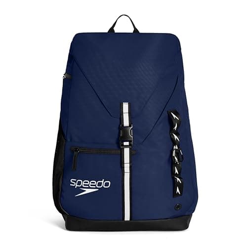 Image of Speedo Adult Unisex 35L Team Swim Bag Backpacks, Navy, One Size