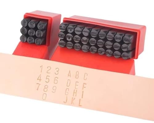 Image of 36Pcs Number and Letter Punch Set, 3-8mm Metal Stamping Tool Set, A-Z, 0-9, &, Heart Shape, Letter Number and Symbols Stamp Punch for Stamping Metal Wood Plastic Leather (3mm)