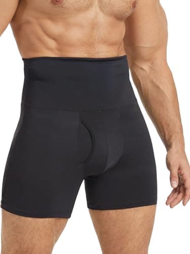 Image of Clevvets Mens Shapewear Tummy Control Underwear Compression Shorts Slimming Body Shaper Leg Boxer Briefs