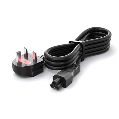 Image of IEC C5 to NEMA 5-15P 3 Prong Laptop Power Cord 4Ft, Mickey Mouse Cloverleaf Replacement AC Cable 18AWG 10A 125V for College Students, Remote Work, Home Office, Durable PVC Core, Backup, Wall Cord