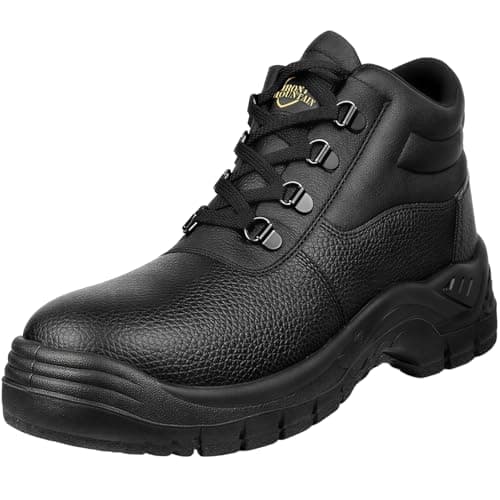 Image of Iron Mountain Unisex Leather Safety Boots S3 SRC Steel Toe Cap Midsole Protection Waterproof Anti Slip Anti-Static Work Boots Industrial Construction Footwear (UK 10 / EU 44)