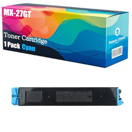 Image of High Yield MX-27GT MX-27GTCA MA YA Toner Cartridge Compatible for Sharp MX-2300N MX-2700N MX-3500N MX-3501N MX-4500N MX-4501N Printer, Unleash High-Definition Printing (Cyan)