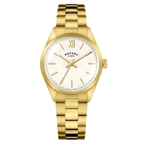 Image of Rotary Ladies Heritage White Dial Gold Plated Bracelet Watch