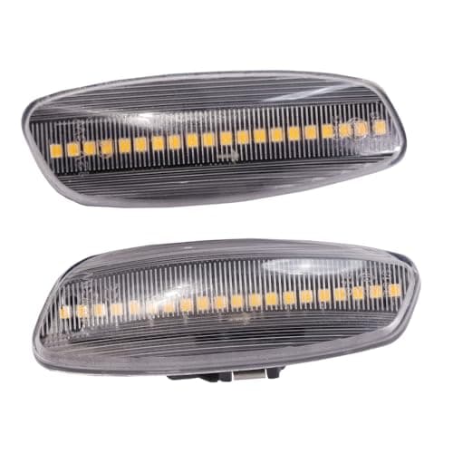 Image of Kakulkomen 2PC LED Dynamic Turn Signal Side Marker Light Sequential Blinker for Peugeot 308 207 3008 5008 For Citroen C4 C3 C5 DS3 DS4（Yellow） (Dynamic Crystal Type)
