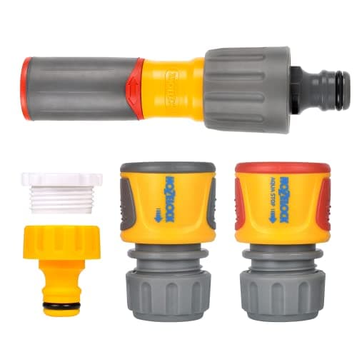 Image of HOZELOCK - Starter Nozzle Kit 3-in-1 : Ergonomic Soft Grip Lance, Non-Slip, 3 Jets, 2 Connections Ø 12.5mm - Ø 15mm (1/2" - 5/8"), 1 Tap Connection [‎100-100-228]