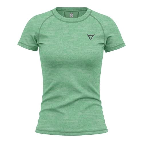 Image of Women's Short Sleeve Quick Dry Fit Active T-Shirts Moisture Wicking Athletic Round Neck Gym Tee Exercise Yoga Ladies Tops (UK, Alpha, XXL, Regular, Regular, M.Green)