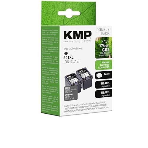 Image of KMP 1719,4021 Ink Cartridge Compatible Black 2 Pieces – Ink Cartridges (Compatible, Black, HP, 2 Pieces, CH563EE)