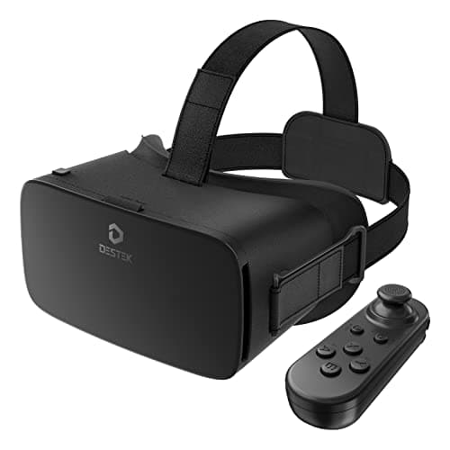 Image of DESTEK V5 VR Headset for Phone, 110°FOV HD Anti-Blue Lenses Eye Protection Virtual Reality Headset, VR Glasses for iPhone Samsung Android (Black)