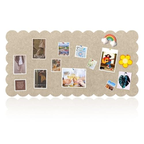 Image of Felt Pin Board Decorative Corkboard Large, 120 x 60 cm Foldable Felt Bulletin Board Cork Boards Alternative with 20 Pushpins for Photo Memo DIY (Camel)