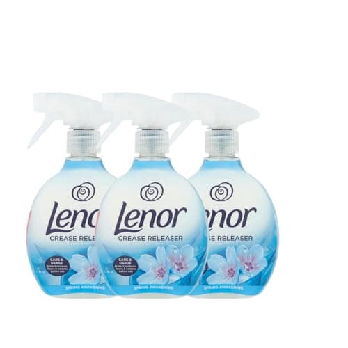 Image of Lenor Crease Releaser Spring Awakening 3 x 500ml Fabric Spray for Removing Wrinkles Easy Iron Spray Long Lasting Fresh Scent Clothes Freshener for Linen Upholstery Bedding Curtains Clothing