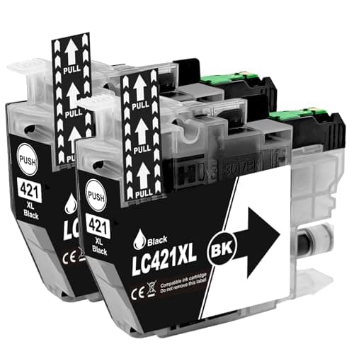 Image of LC-421XLBK Ink Cartridges Black Compatible for Brother LC-421 LC-421XL LC421 LC421XL for DCP-J1050DW MFC-J1010DW DCP-J1140DW DCP-J1800DW Printer (Black*2)