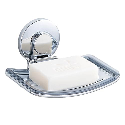 Image of TAILI Suction Soap Dish for Shower, Max Hold 3 KG Shower Soap Holder for Bathroom, Wall Mounted Sponge Tray, Drill-Free, Removable Bathtub Organizer, Stainless Steel Sink Holder Suction Cup, Chrome