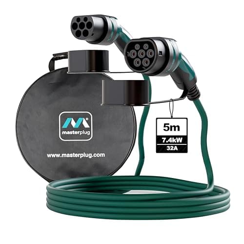 Image of Masterplug Mode 3 EV Fast Charging Cable with Carry Case, Electric and Plug-in Hybrid Vehicle Car Type 2 to Type 2, Single Phase, 5 Metre Cable, 7.4kW, 32A, EVC22325SL/CASE