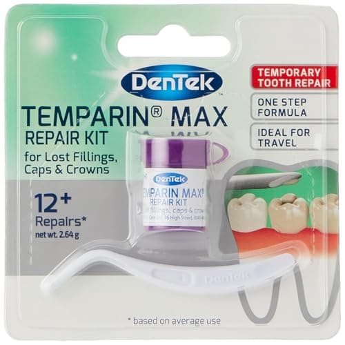 Image of DenTek Temparin Max, Home Temporary Dental Repair Kit for Reparing Lost Fillings or Securing Loose Caps, Crowns or Inlays, 12+ Repairs