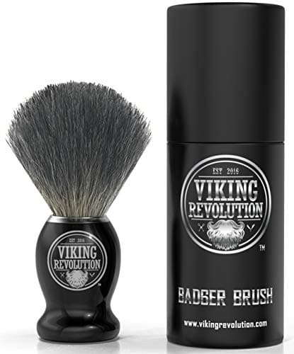 Image of Viking Revolution Badger Hair Shaving Brush for Men - Shave Brush for Wet Shave Using Shaving Cream & Soap - Best Shave of Your Life for Safety Razor, Double Edge Razor or Straight Razor