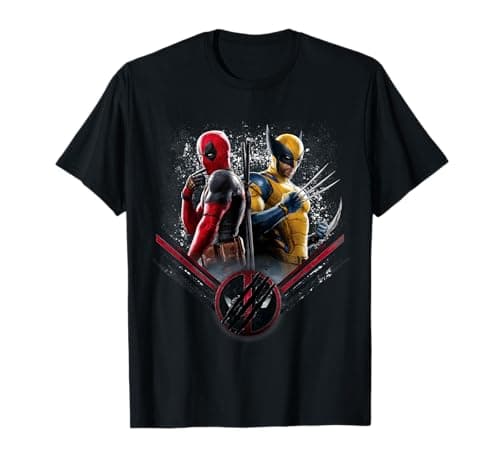 Image of Marvel Studios Deadpool & Wolverine Side-by-Side Claw Icon T-Shirt