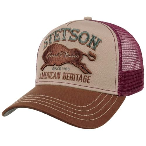 Image of Stetson The Plains Trucker Cap Unisex Summer Winter Bordeaux