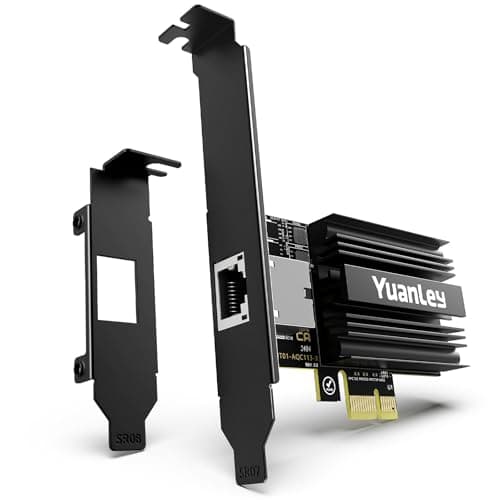 Image of 10G PCIe Network Card, YuanLey 10G Base-T Ethernet Card with Marvell AQC113 Conrtoller, PCIE to 10Gb RJ45 Ethernet Adapter NIC Compatible with PCI Express X1,X4,X8,X16, for Windows 10/11, Linux OS