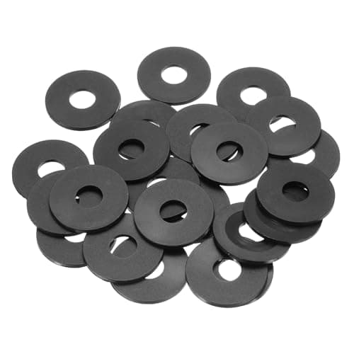 Image of PATIKIL M10 Nylon Flat Washer, 24 Pcs 10mm ID 30mm OD 2mm Thick Plastic Sealing Gasket Spacer for Fasten Screws Flanges Faucet Pipe Valves, Black