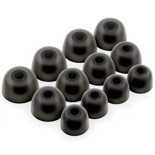 Image of Okuli Set of 12 Silicone EarBuds Ear Tips For Jabra Elite 3, 5, 7, 65t, 75t Earphones in Black