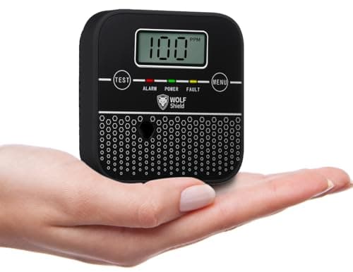 Image of WOLF SHIELD Carbon Monoxide Detector CO Alarm Battery Sealed 10 Year Life Portable Mini CO Detector with Digital Display Test Silence Function for Home,Campervan,Car,Gas Equipment Room,Boats and More