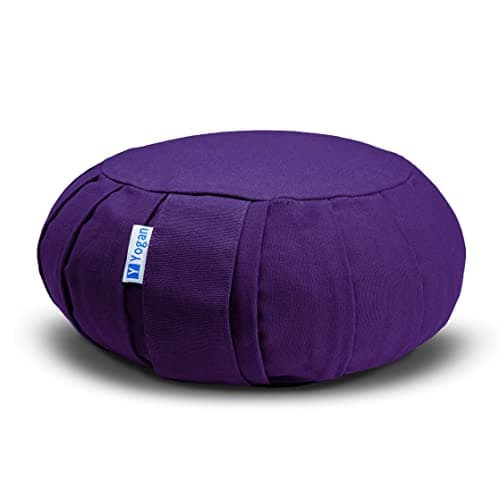 Image of Yogan Yoga Cushion/Meditation Cushion | Natural Buckwheat Hulls Filling | Outer Cover (Could be Removed and Washed) - Made of 100% Organic Cotton (Royal Purple)