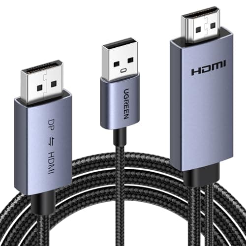 Image of UGREEN Bi-directional HDMI to DisplayPort Cable 4K@60Hz 2K@144Hz 1080P@240/120Hz Active DP HDMI HDR HDCP Adapter Compatible for PS5 PS4 Xbox Switch Laptop PC DVD Player TV Graphic Card Monitor(1M)
