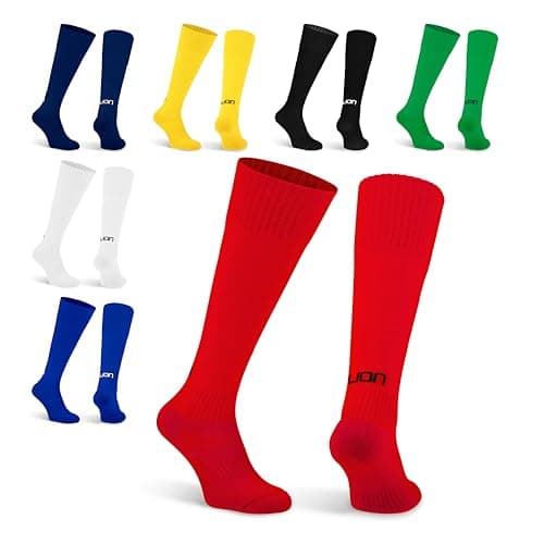 Image of LION SPORTSWEAR Plain Cub Football Socks – Kids & Adult Sizes – Multiple Colours – Comfortable & Durable Sports Socks - Red | Large (UK 8-12)