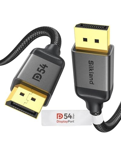 Image of Silkland Vesa Certified 54Gbps DisplayPort Cable 2.1, DP Cable Supports 4K@144Hz /165Hz /240Hz, 8K@60Hz, HDR, ARC, DSC 1.2, G-Sync & Free-Sync, Display Port for Gaming Monitor, Graphics Card - 2M