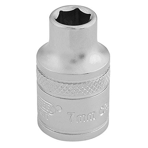 Image of Draper 16532 3/8-Inch Square Drive 6 Point Metric Socket, 7mm Size , Blue