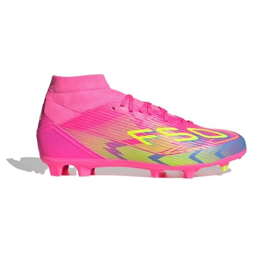 Image of adidas F50 League Mid Cut Firm Ground Football Boots Womens Pink/Yellow 7.5 UK