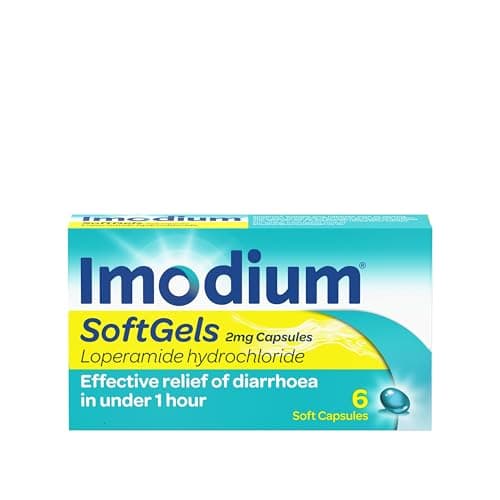 Image of Imodium SoftGels loperamide Tablets Effective Diarrhea Relief in 1 Hour ibs Medication 6 Soft Capsules Easy to Swallow, Liquid-Filled Small