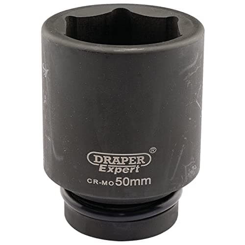 Image of Draper Expert 5155 50mm 1-inch Square Drive Hi-Torq 6-Point Deep Impact Socket, Black