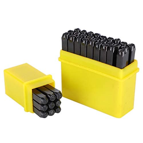 Image of 36pcs Number and Letter Punch Set, 3mm Metal Stamping Kit (A-Z & 0-8) Steel Uppercase Number Punch for Imprinting Metal, Plastic, Wood, Leather, Arts and Crafts