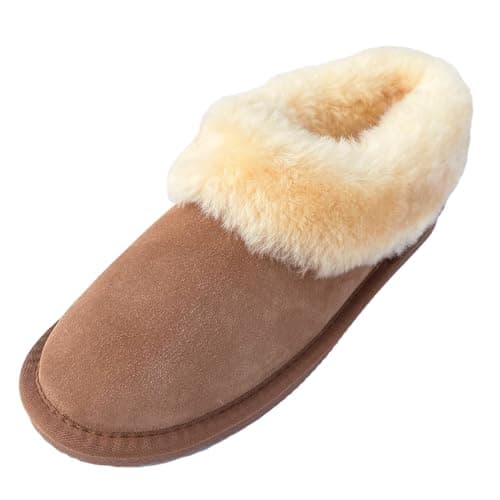 Image of Deluxe Ladies 'Beccy' Rounded Sheepskin Slipper Boot (8, Chestnut)