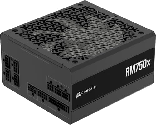 Image of CORSAIR RM750x Fully Modular Low-Noise ATX Power Supply – ATX 3.1 Compliant – PCIe 5.1 Support – Cybenetics Gold Efficiency – Native 12V-2x6 Connector – Black