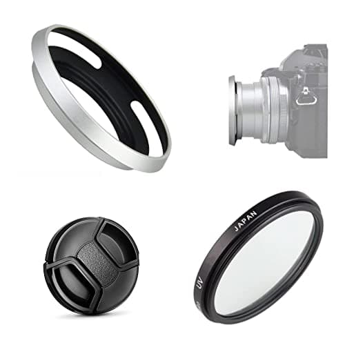 Image of Camera Accessories Bundle Set for Fujifilm X-T20 camera with Fujifilm XC 15-45mm f/3.5-5.6 OIS PZ Lens including Silver metal lens hood, UV filter, Lens cap