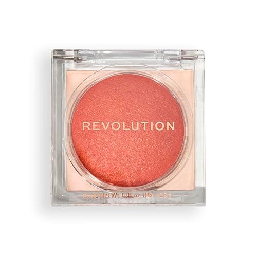 Image of Revolution, Beam Bright Blush, Blendable & Buildable Face Powder Blush, Luminous Finish for Radiant Cheeks, Vegan & Cruelty-Free, Orange Crush, 2.8g
