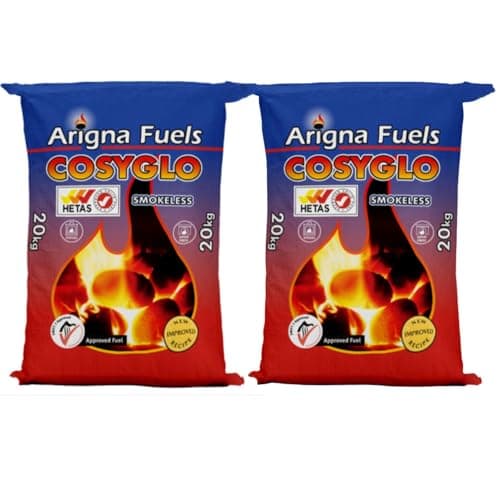 Image of 20kg & 40kg CosyGlo Smokeless Coal - High Heat Output & Low Ash Fuel - For Open Fires Multi-Purpose Stoves Fire Burner Boilers - 2 x 20kg