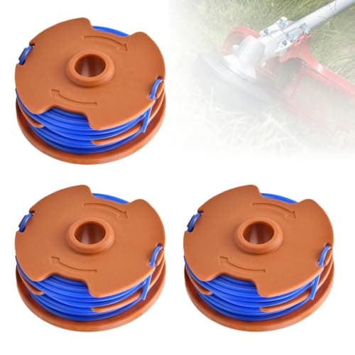 Image of Worx strimmer spool,mcgregor strimmer spool and line,Qualcast Strimmer Wire for McGregor MET6032 MET4530 MET3525 Worx 100 Worx WG119E,Double Autofeed Spools Replacement for Qualcast GT25 GGT350A1 GT30