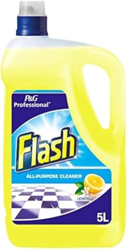Image of Flash All Purpose Professional Cleaner | Lemon Fresh | 5 Litre | Concentrated Formula | Cuts Through Grease, Dirt & Grime | Brilliant Shine on All Washable Hard Surfaces & Floors