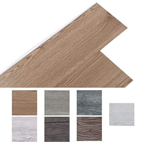 Image of INMOZATA 36Pcs Self-Adhesive PVC Flooring Planks Floorboard Planks Waterproof Floor Stickers for Kitchen Bedroom Bathroom Home Floor Tile 91.5 X 15.2CM (Original Wood)