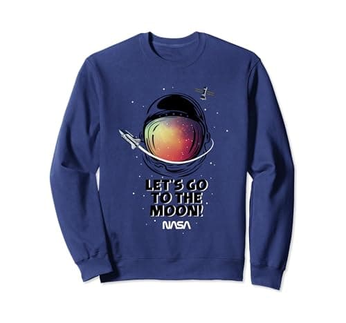 Image of NASA Let's Go To The Moon! Iconic Helmet Big Chest Poster Sweatshirt