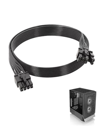 Image of 8 Pin PCIE Cable for Corsair Modular 60 Cm 8 Pin to 6+2 Pin 18AWG Copper Graphics Card Power Cable for Thermaltake, Male to Male GPU Cable for ARESGAME Modular Power Supply Units, Video Card(Black)