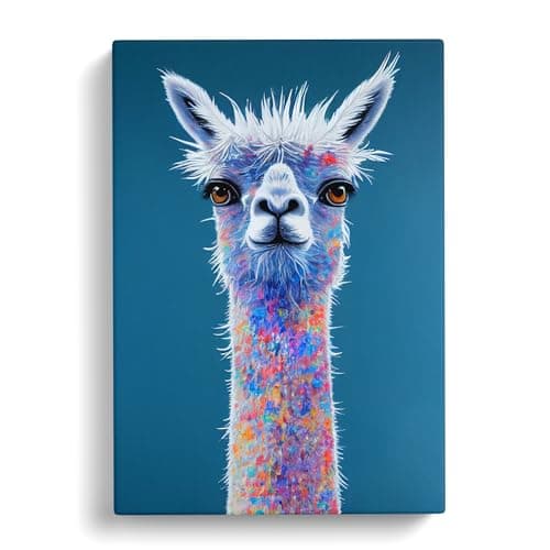 Image of Llama Canvas Print | Gallery Wrapped 30mm Frame Wall Art | 30x20 inches | Ready to Hang | Modern Animal Picture | Living Room Bedroom Lounge Office