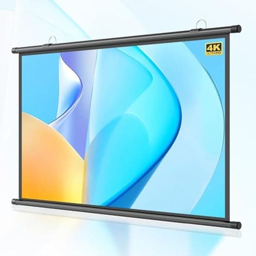 Image of QTWLG 30" 40" 50" 60" 72" Projector Screen HD 4K Manual Pull Down Projection Screen For Home Theater Indoor Outdoor Camping Movie Screen, 4:3 16:9 Format, Anti-Crease(60 Inch (4:3))