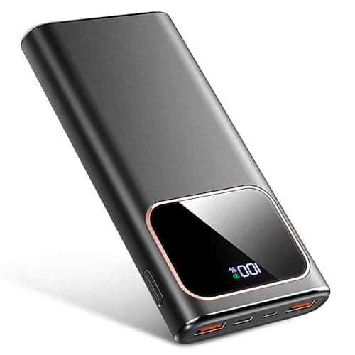 Image of Power Bank 10000mAh, 22.5W Portable Charger USB C Input & Output Powerbank with LED Display, PD3.0 QC4.0 Phone Battery Pack for iPhone17/16/15/14/13/12, Android More，Black
