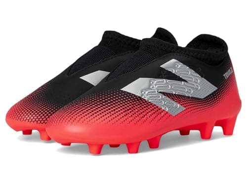 Image of New Balance Tekela Magique FG V4+ Unisex Football Boots, Black Red Energetic Silver Metallic, 4.5 UK