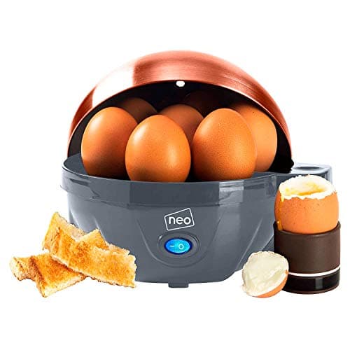 Image of Neo 3 in 1 Durable Kitchen Electric Egg Cooker, Boiler, Poacher Poached Boiled & Omelette Maker Machine Steamer with Timer (Grey and Copper)