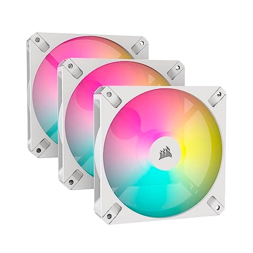 Image of Corsair iCUE AR120 RGB Digital 120mm ARGB-Compatible Fans - Triple Fan Kit - White